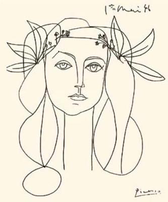Here is a very simple Picasso sketch of a woman and her eyes