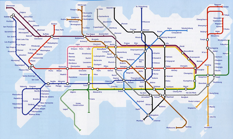 This is the underground map of the world from Transit Maps of the World by 